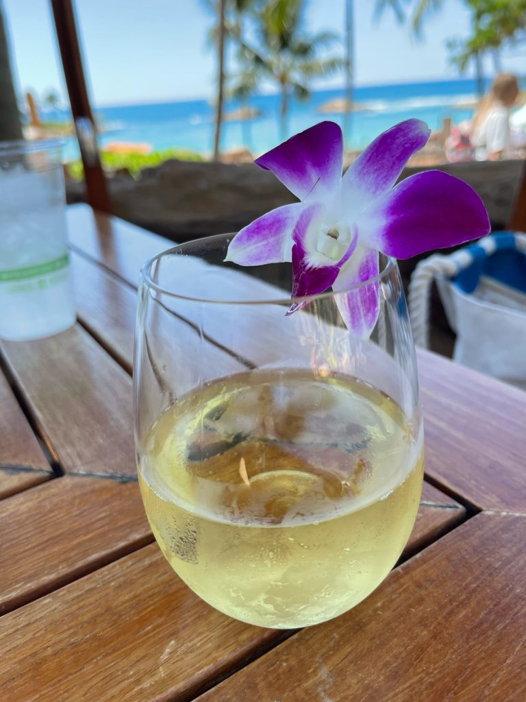 Aulani wine on the beach