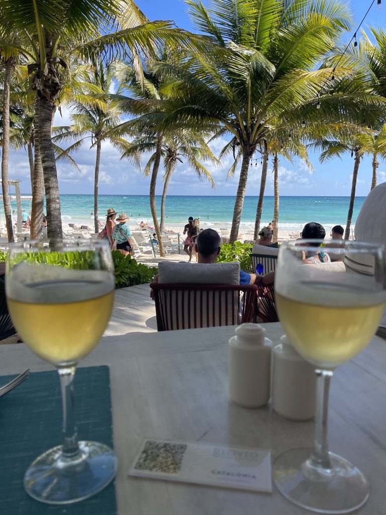 Catalonia Royal Tulum Beach with wine