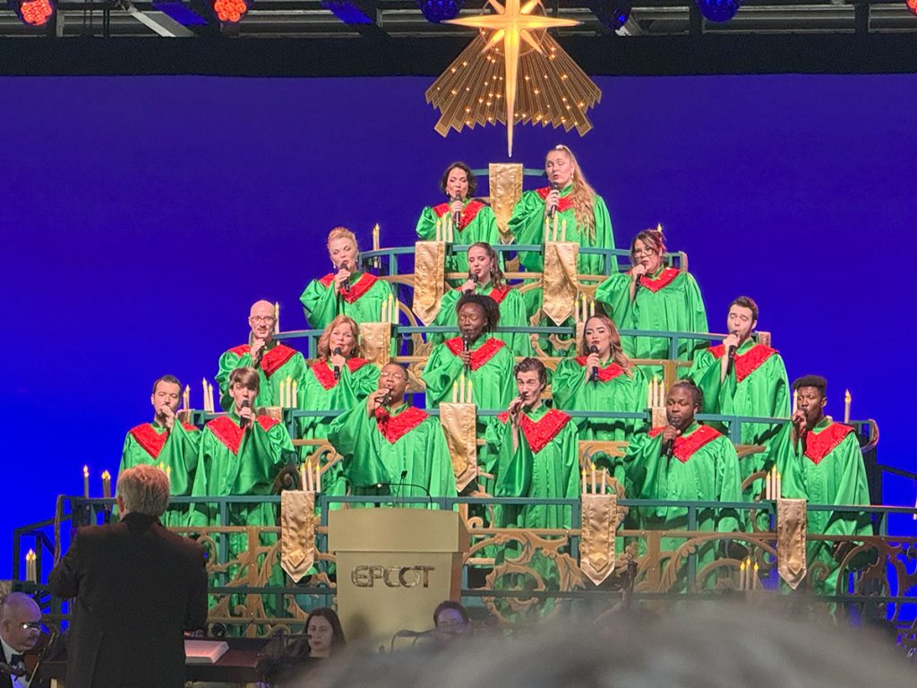 Choir at the Candlelight Processional at Epcot