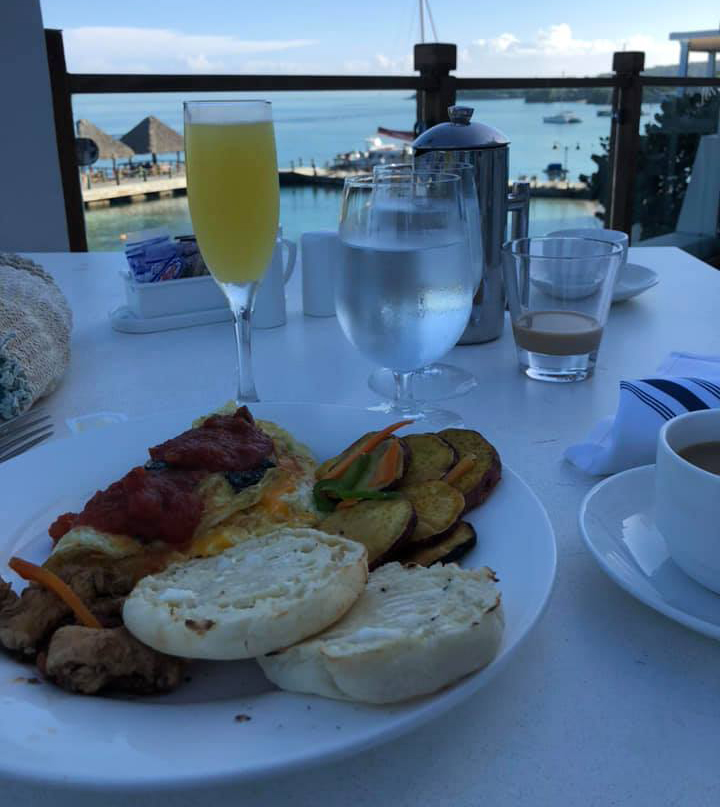 Sandals Ochi breakfast and mimosa