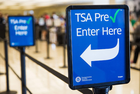 TSA Pre Check line entry sign